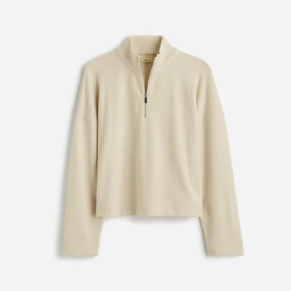 MADEWELL White Quarter-Zip Pullover Top Size XL